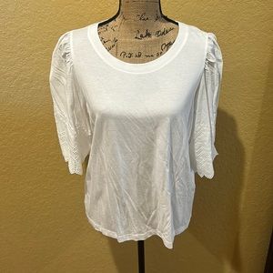 Banana Republic puff sleeve, eyelet top, size L, NWT | offer in description
